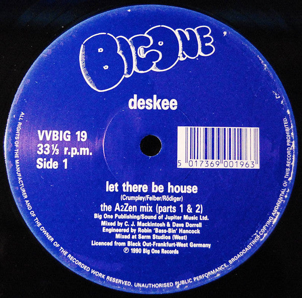 Deskee : Let There Be House (12", Pic)