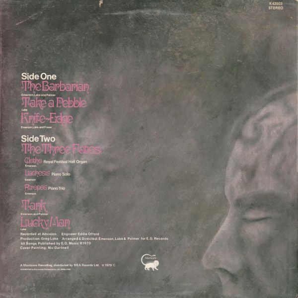 Emerson, Lake & Palmer : Emerson, Lake & Palmer (LP, Album, RE)