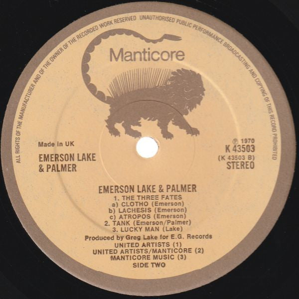 Emerson, Lake & Palmer : Emerson, Lake & Palmer (LP, Album, RE)