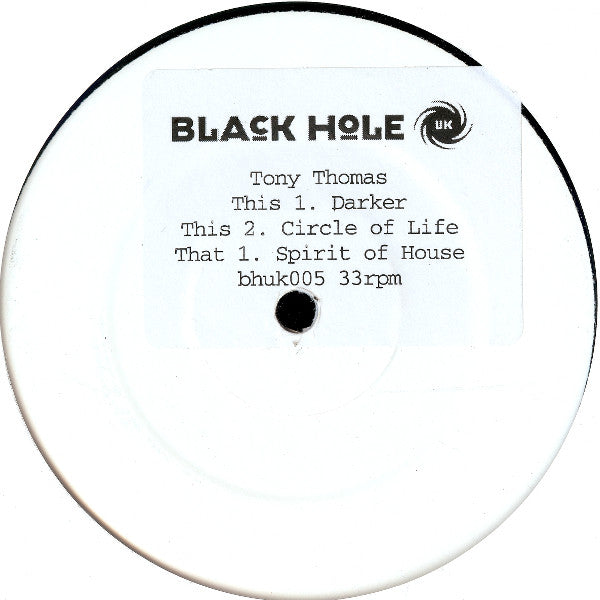 Tony Thomas : Darker (12", W/Lbl, Sti)