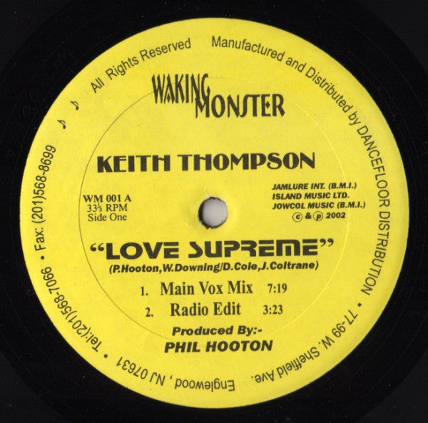 Keith Thompson : Love Supreme / You Give Me Love (12")