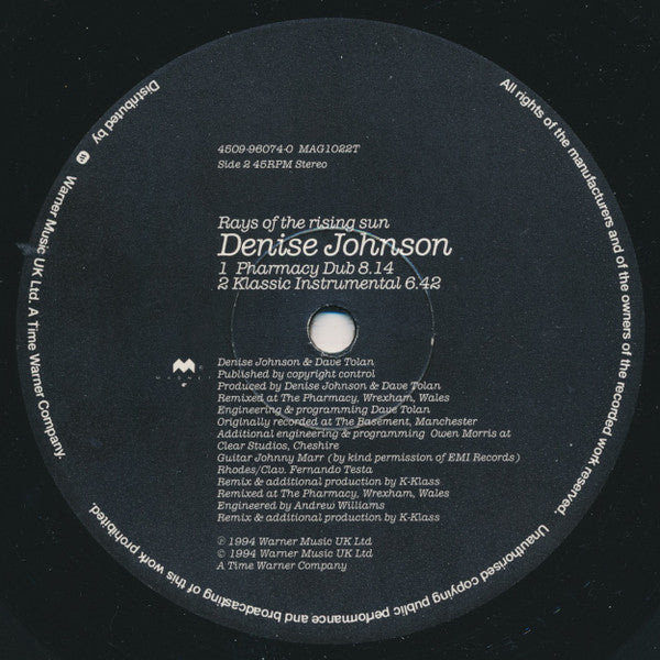 Denise Johnson : Rays Of The Rising Sun (12", Single)