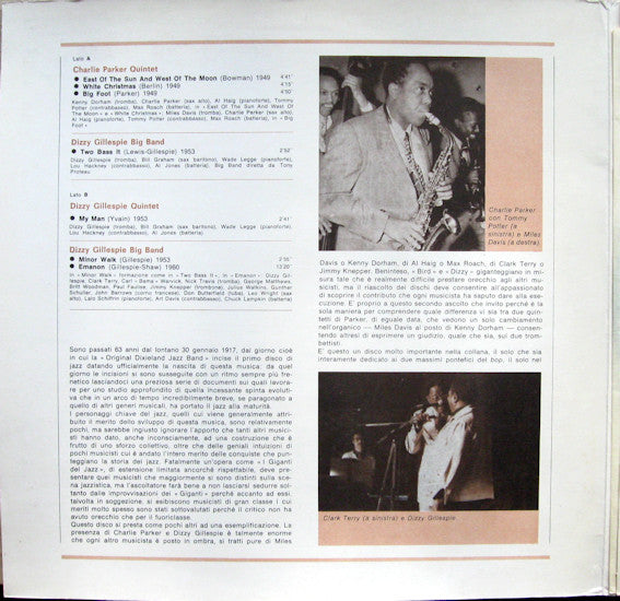 Charlie Parker, Kenny Dorham, Al Haig, Max Roach : I Giganti Del Jazz Vol. 25 (LP, Comp, Mono)