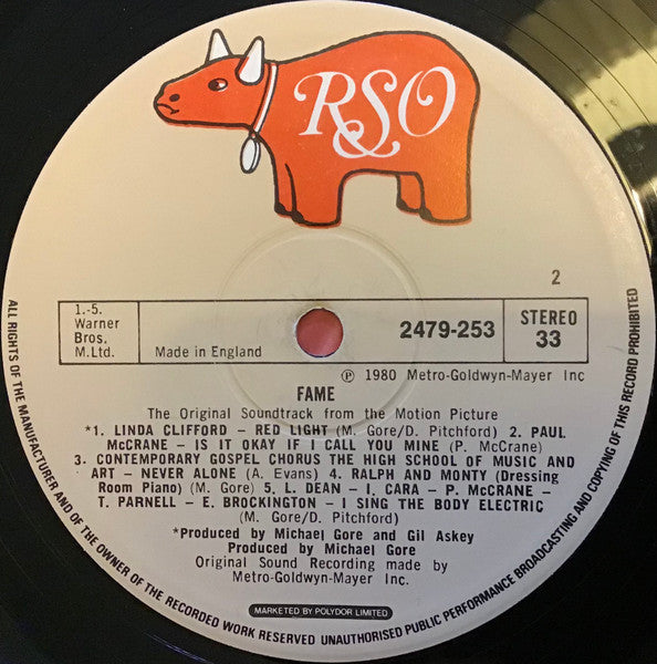 Various : Fame (The Original Soundtrack From The Motion Picture) (LP, RE, Gat)