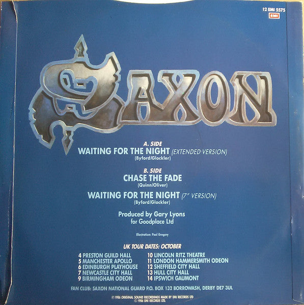 Saxon : Waiting For The Night (12", Single)