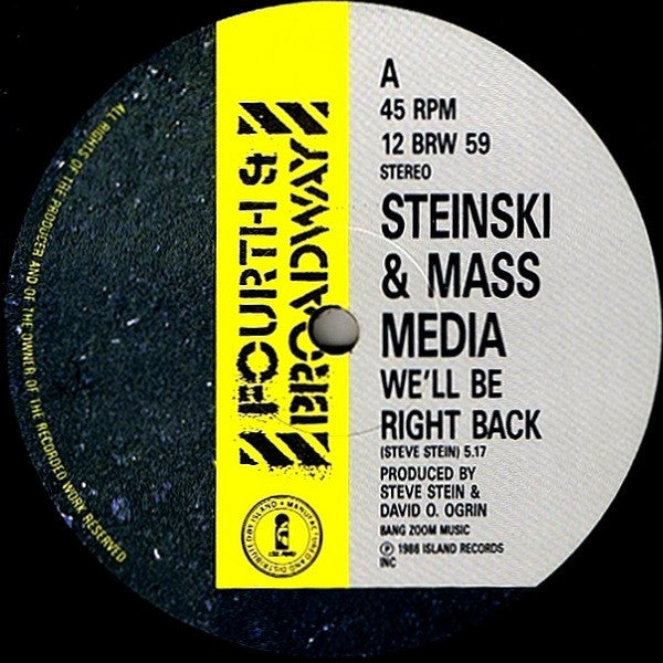 Steinski & Mass Media : We'll Be Right Back (12")