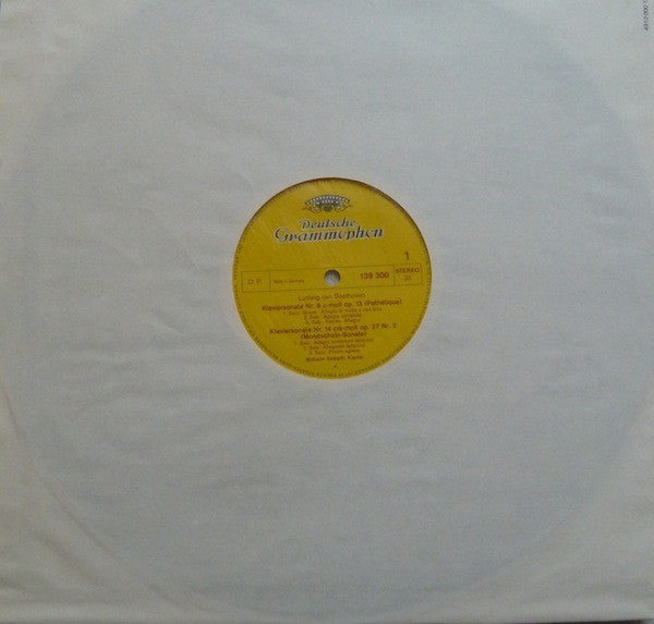 Beethoven* · Wilhelm Kempff : Sonaten  Pathétique / Mondschein = Moonlight / Appassionata (LP, RE)