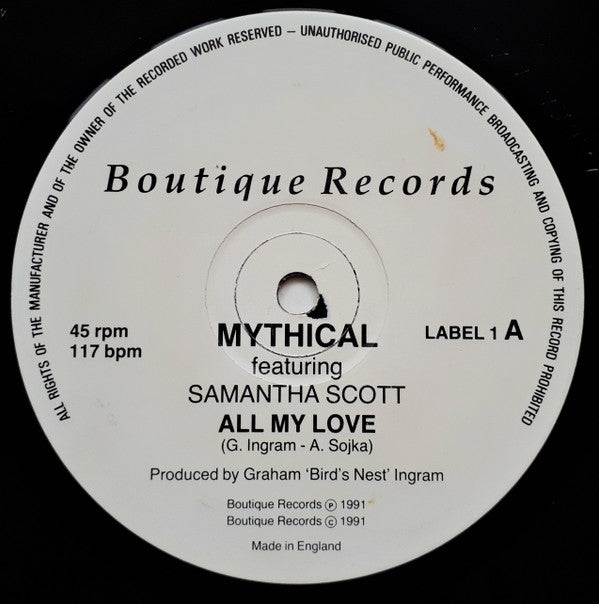 Mythical Featuring Samantha Scott : All My Love (12")