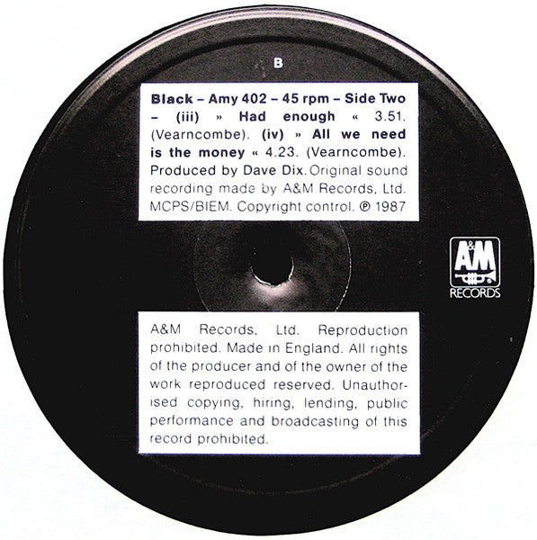 Black (2) : Wonderful Life (12", Single)