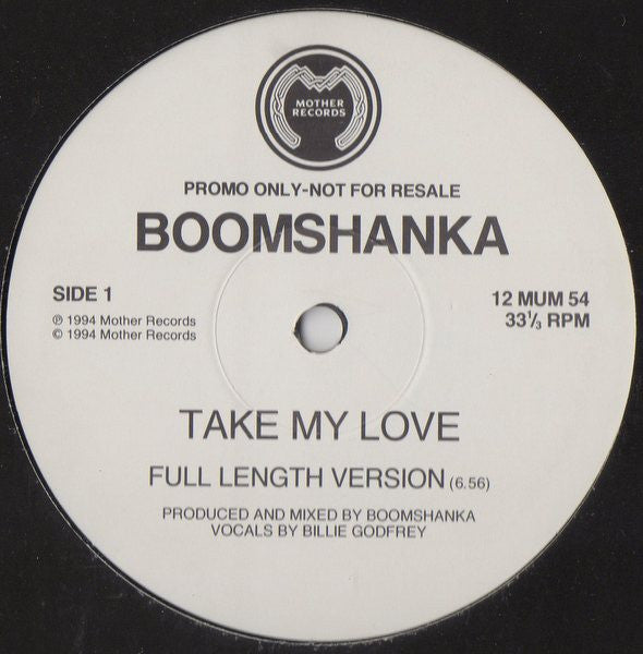 Boomshanka : Take My Love (12", Promo)