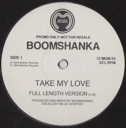 Boomshanka : Take My Love (12", Promo)