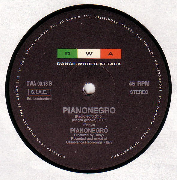 Pianonegro : Pianonegro (12")