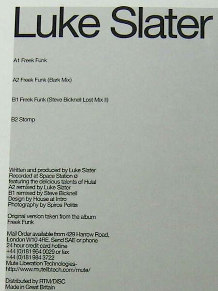 Luke Slater : Freek Funk (12")