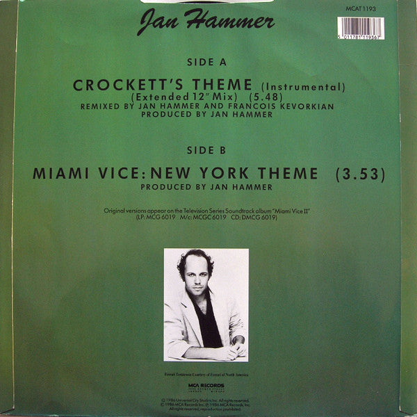 Jan Hammer : Crockett's Theme (12", Single)