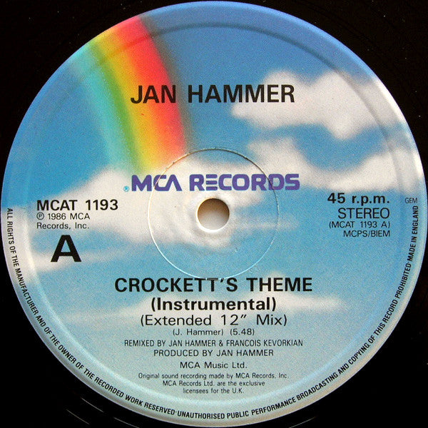 Jan Hammer : Crockett's Theme (12", Single)