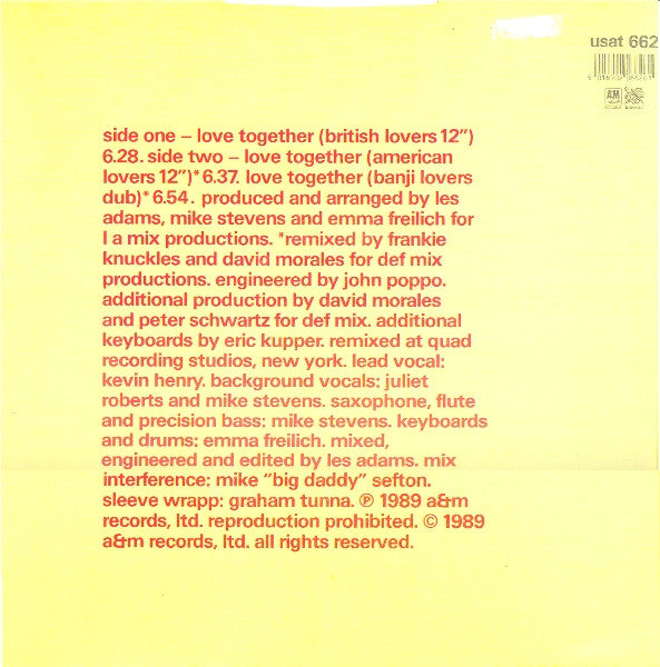 L.A. Mix Featuring Kevin Henry : Love Together (12", Single)