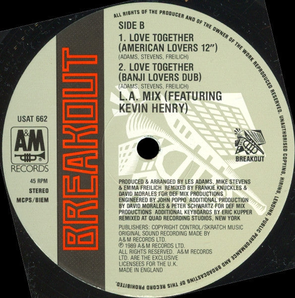 L.A. Mix Featuring Kevin Henry : Love Together (12", Single)