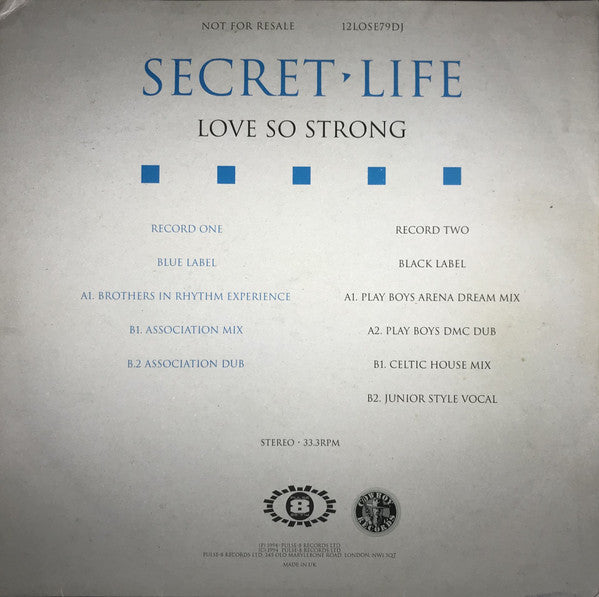 Secret Life : Love So Strong (2x12", Promo)