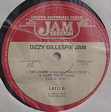 Dizzy Gillespie : Dizzy Gillespie Jam (LP, RM)
