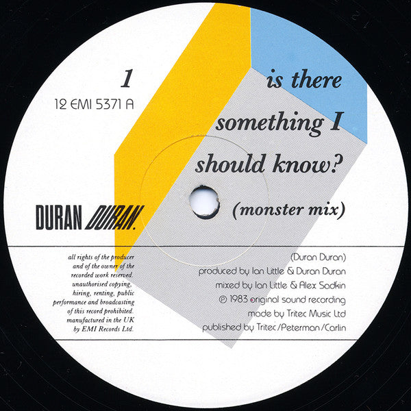 Duran Duran : Is There Something I Should Know? (Monster Mix) (12", Single)