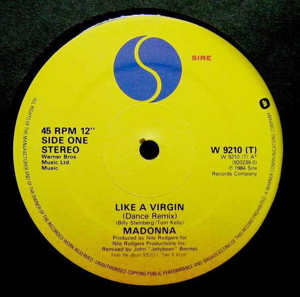 Madonna : Like A Virgin (U.S. Dance Remix) / Stay (12", Single)