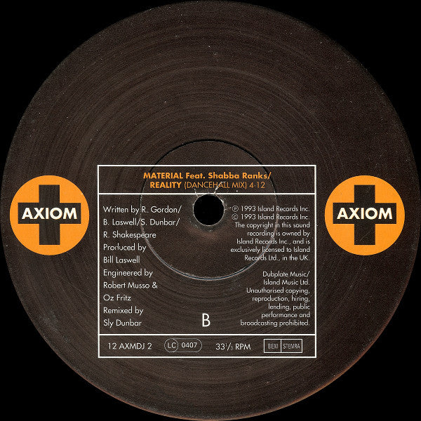 Material Feat. Shabba Ranks : Reality (12", Promo)