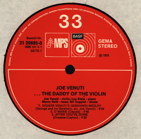 Joe Venuti : ...The Daddy Of The Violin (LP, Album, Gat)