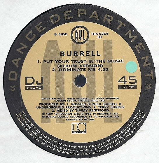 Burrell : Put Your Trust In The Music (12", Promo)