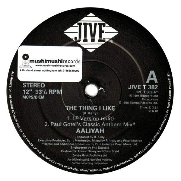 Aaliyah : The Thing I Like (12")