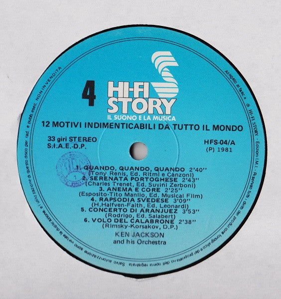 Ken Jackson And His Orchestra : 12 Motivi Indimenticabili Da Tutto Il Mondo (LP)