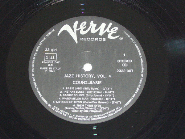 Count Basie : Jazz History Vol. 4 (2xLP, Comp, Gat)