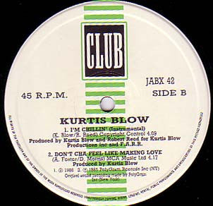 Kurtis Blow : I'm Chillin' (12", Single)