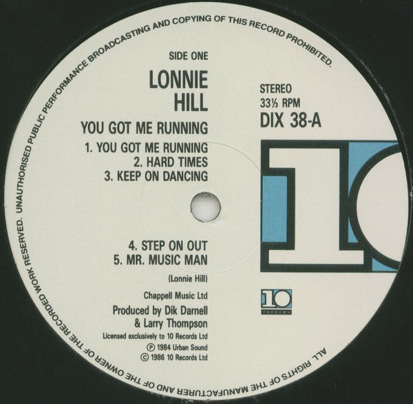Lonnie Hill : You Got Me Running (LP)