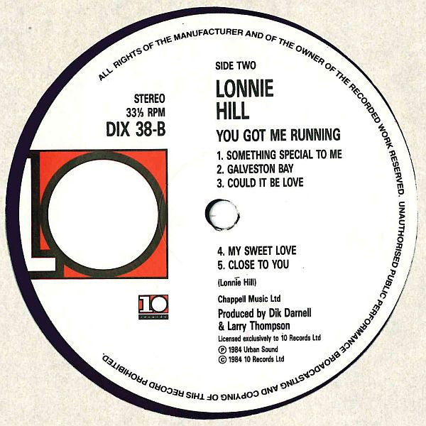 Lonnie Hill : You Got Me Running (LP)