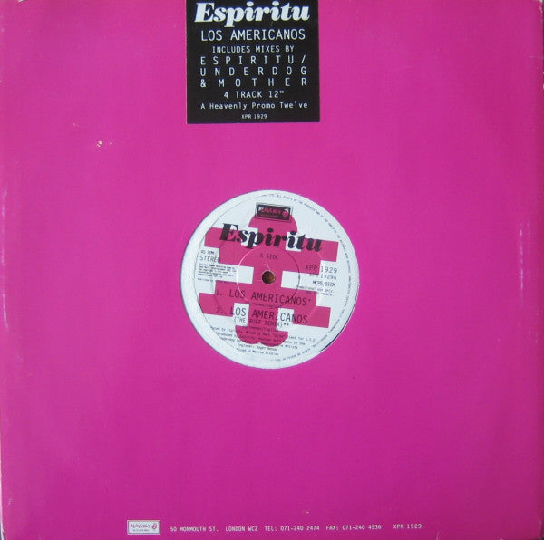 Espiritu : Los Americanos (12", Promo)