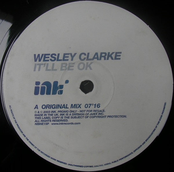 Wez Clarke : It'll Be Ok (12", Promo)