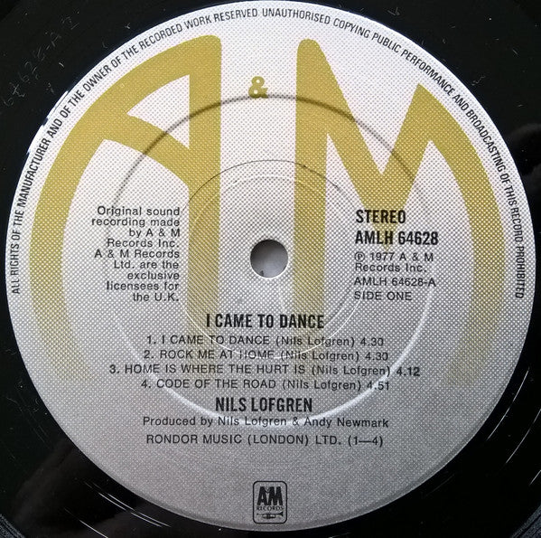 Nils Lofgren : I Came To Dance (LP, Album)