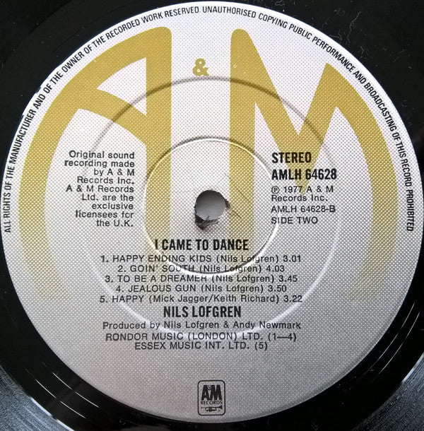 Nils Lofgren : I Came To Dance (LP, Album)