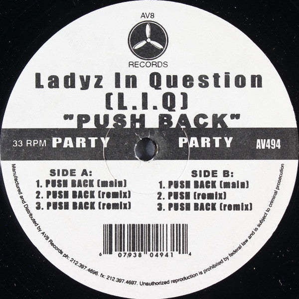 Ladyz In Question : Push Back (12")