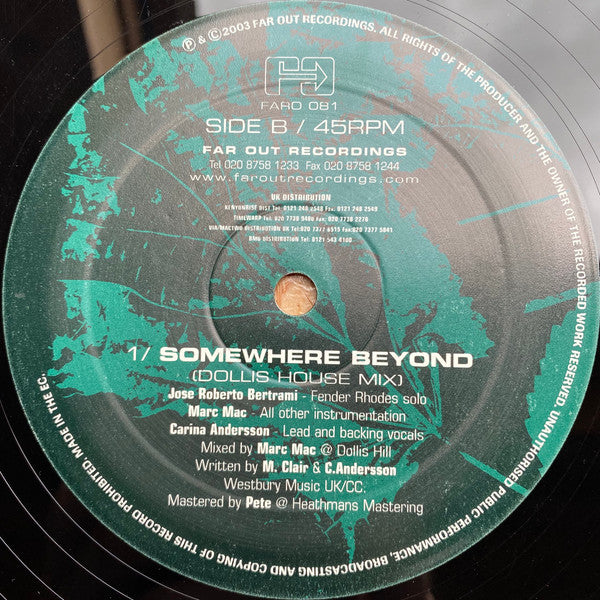 Natures Plan Feat Azymuth And Carina Andersson : Somewhere Beyond (12", Ltd, Promo)