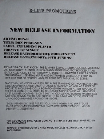 DON-E : Don Perignon (12")
