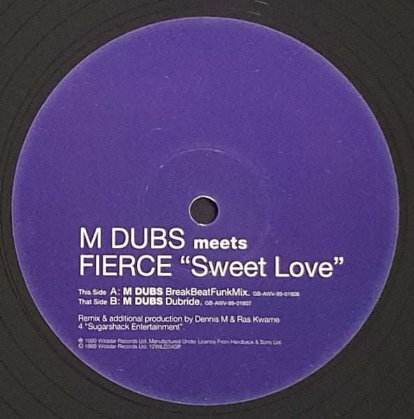 M Dubs Meets Fierce (2) : Sweet Love (12")