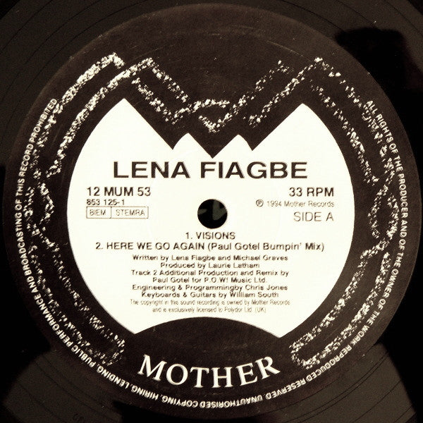 Lena Fiagbe : Visions / Here We Go Again (12", Single)