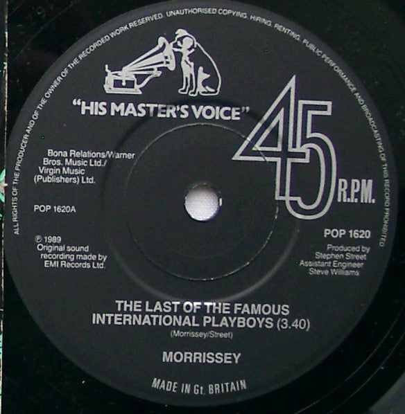 Morrissey : The Last Of The Famous International Playboys (7", Single)