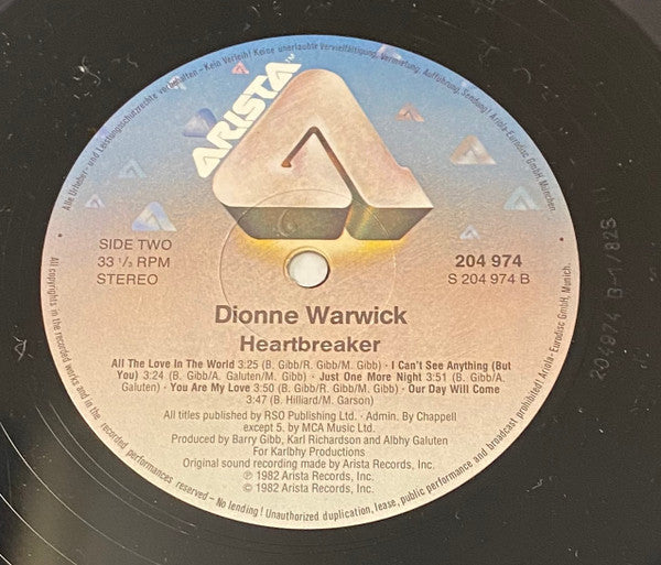 Dionne Warwick : Heartbreaker (LP, Album)