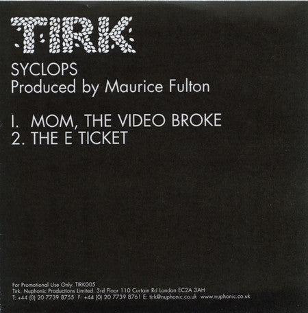 Syclops : Mom, The Video Broke (CDr, Promo)