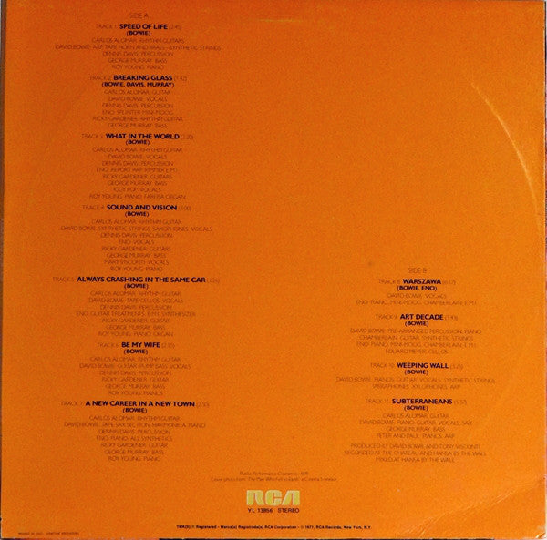 David Bowie : Low (LP, Album, RE, RM)