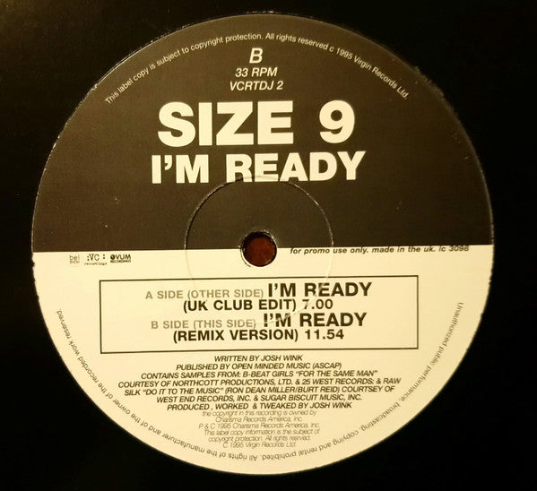 Size 9 : I'm Ready (12", Promo)