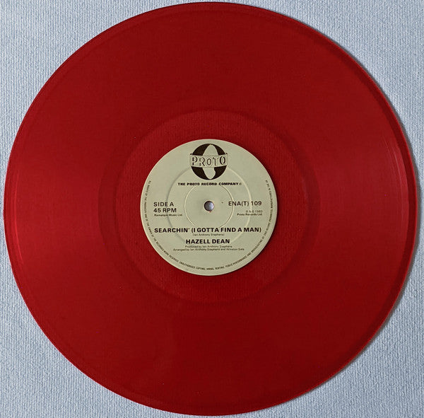 Hazell Dean : Searchin' (I Gotta Find A Man) (12", Single, Red)