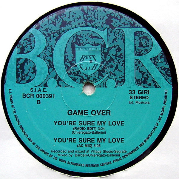 Game Over (10) : You're Sure My Love (12")